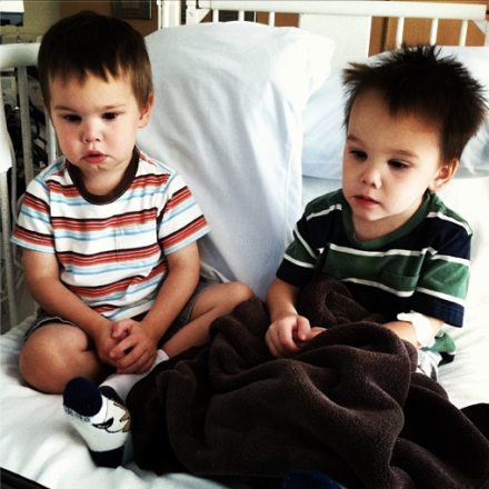 brother twins, at CHLA this morning